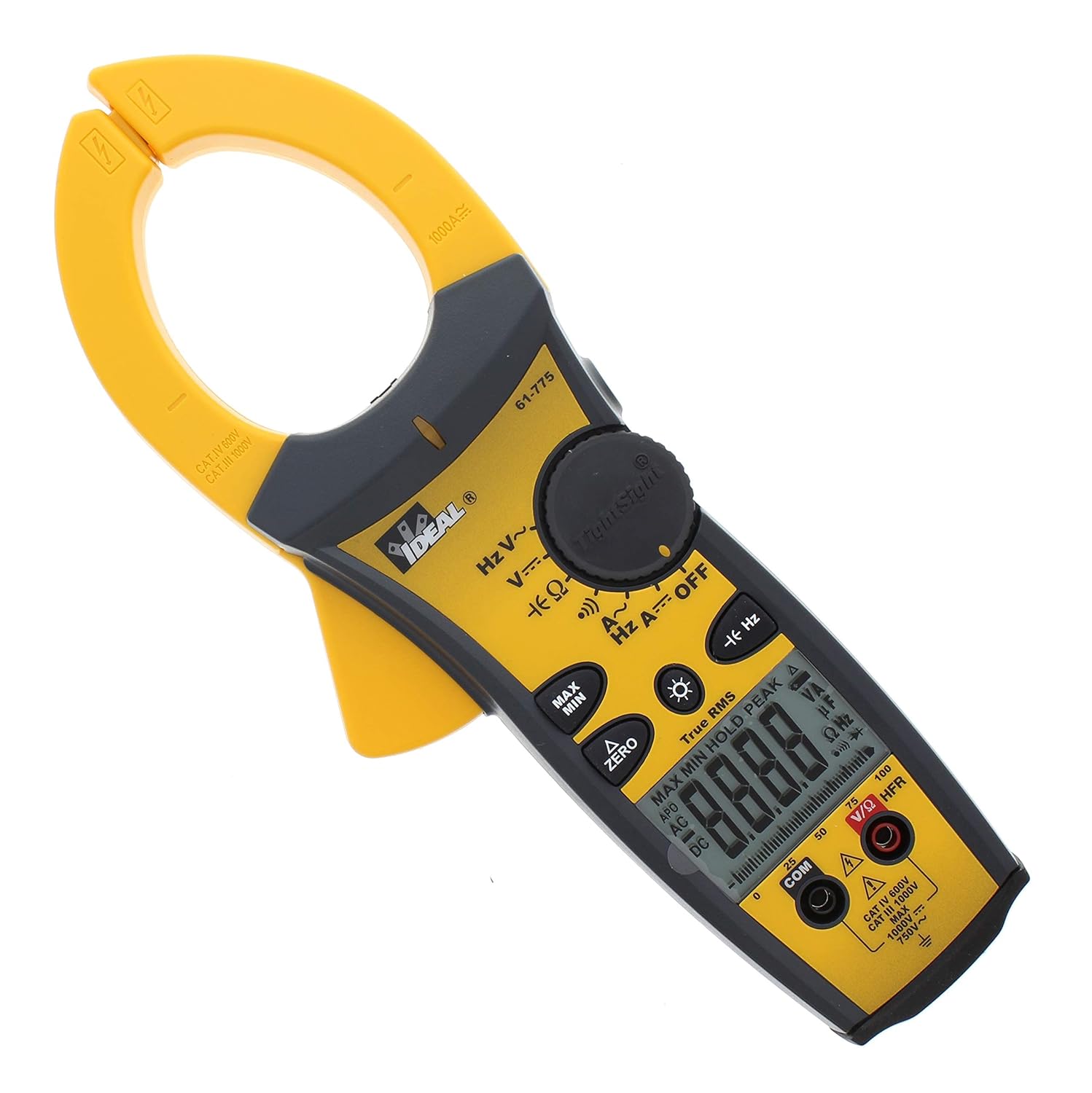 IDEAL INDUSTRIES INC. 61-775 1000 Amp TightSight – Abrazadera Medidor ACDC con TRMS, corriente y voltaje RMS verdaderos, CATIII para 1000 V, CATIV