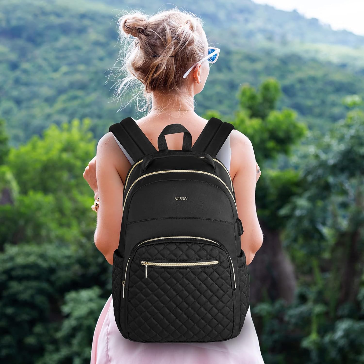 RJEU Mochila para laptop para mujer, adolescente, niña, escuela secundaria, bolsas de libros para estudiantes universitarios para gimnasio, camping,