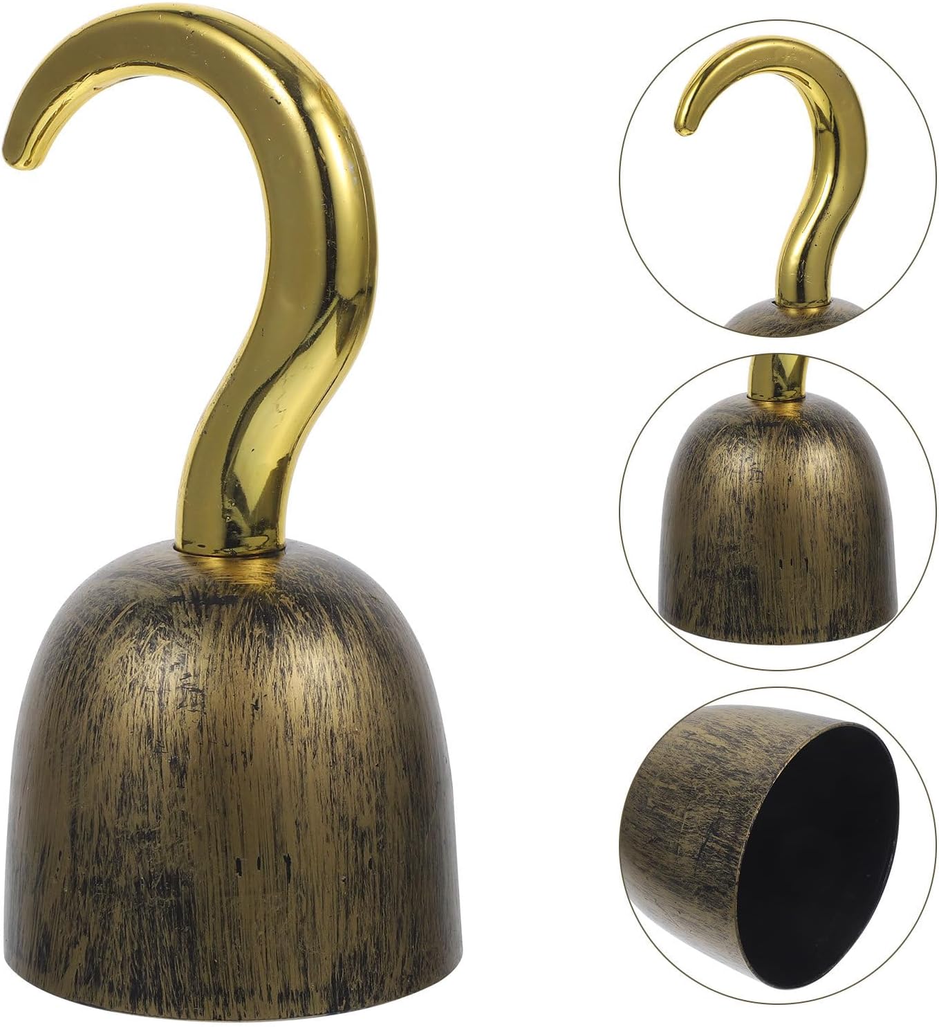 Yardwe Disfraces de gancho de pirata dorado para maquillaje, disfraces de Halloween, accesorios de fiesta de piratas, ganchos de disfraz de piratas,
