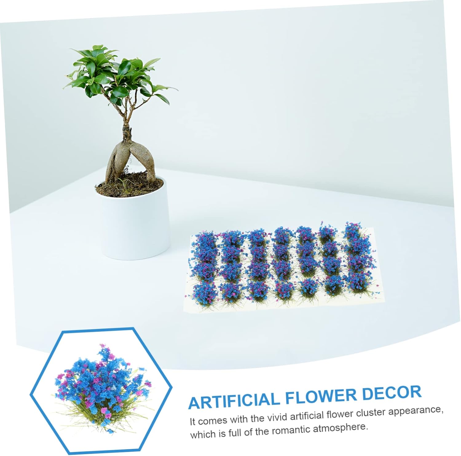 1 caja de flores modelo de racimo de flores, decoración de maceta, mini casa de muñecas, mesa de arena, decoración de flores, bases de ferrocarril,