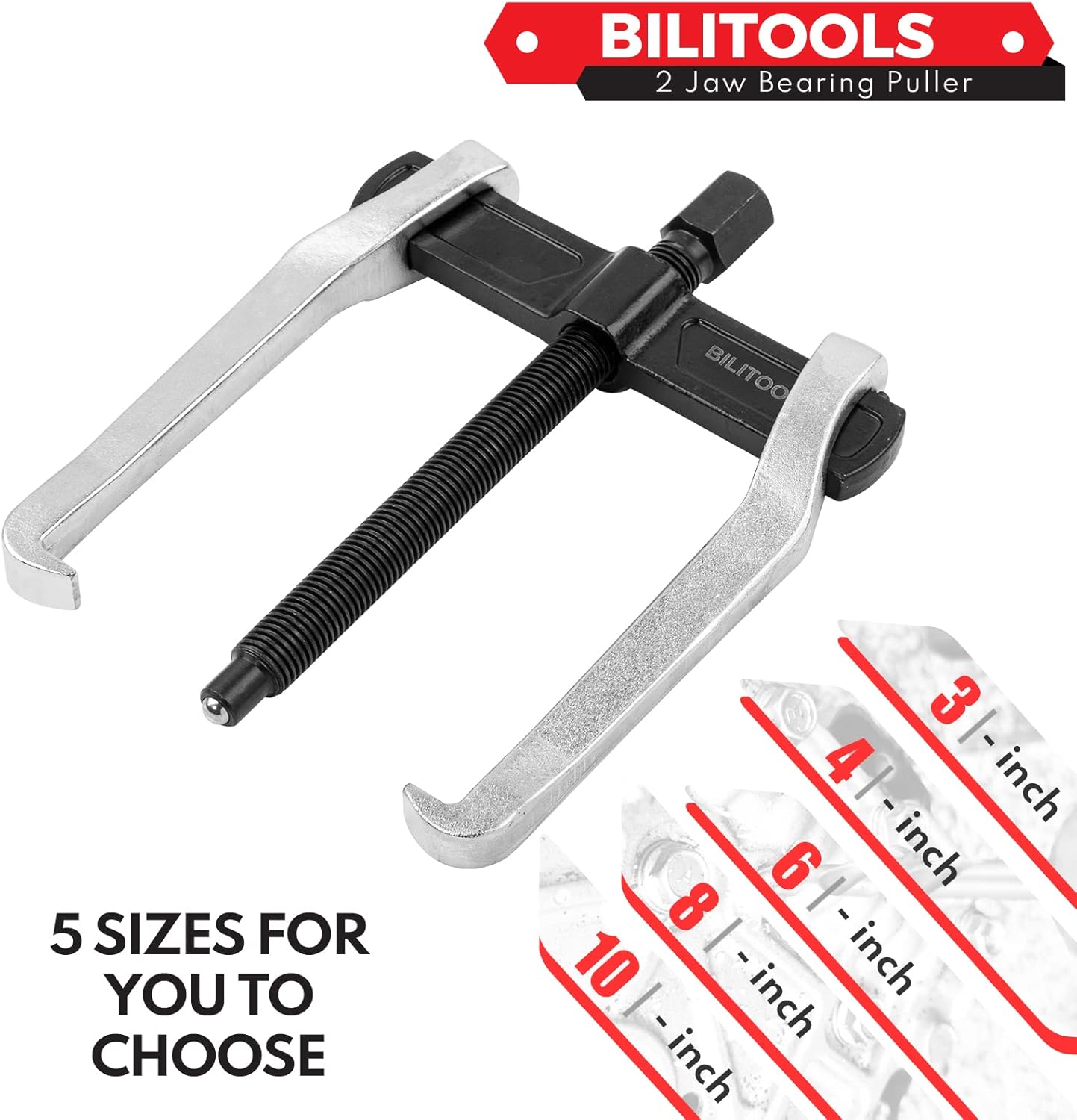 BILITOOLS Extractor de engranajes de 2 mordazas de 3 “, externo interno para la extracción de poleas Volantes rodamientos y engranajes