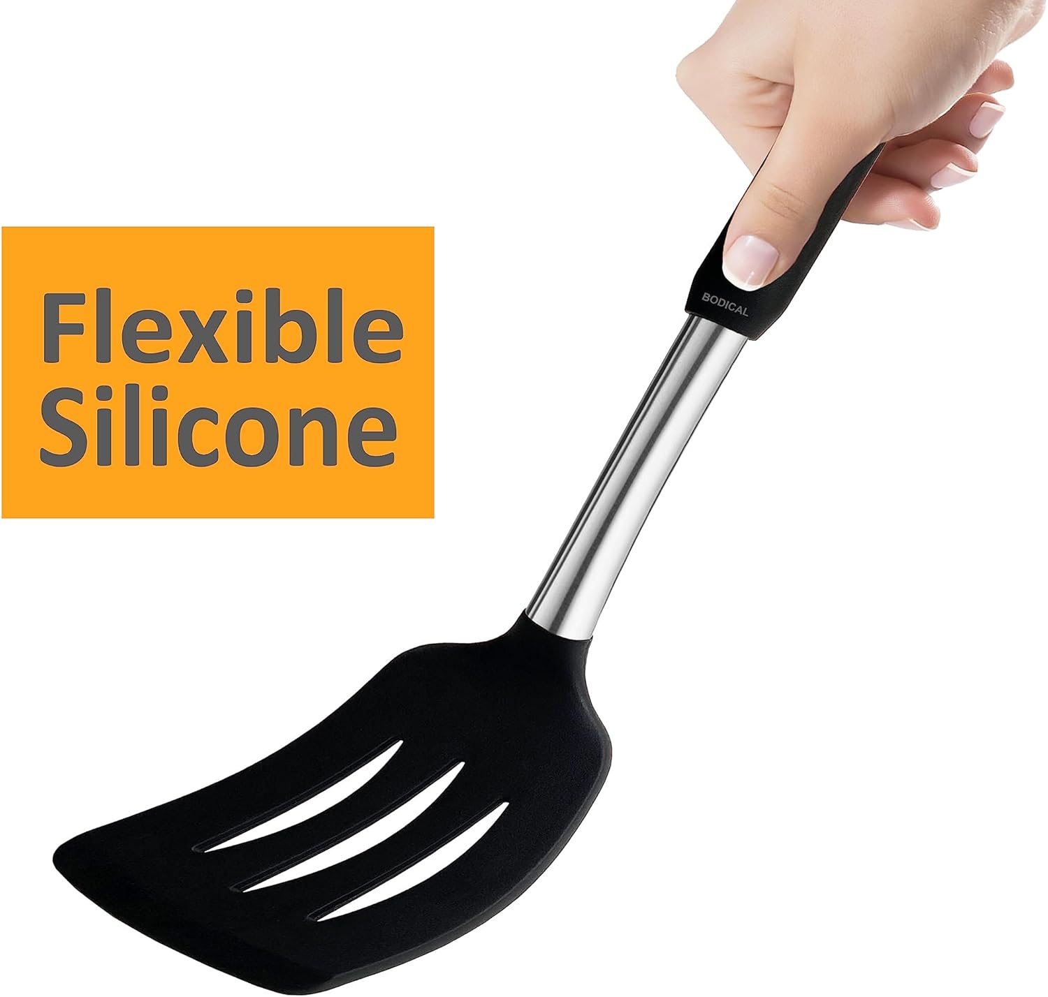 Paquete de 2 espátulas de silicona flexible, juego de espátulas de silicona resistentes al calor de 600 F para utensilios de cocina antiadherentes,