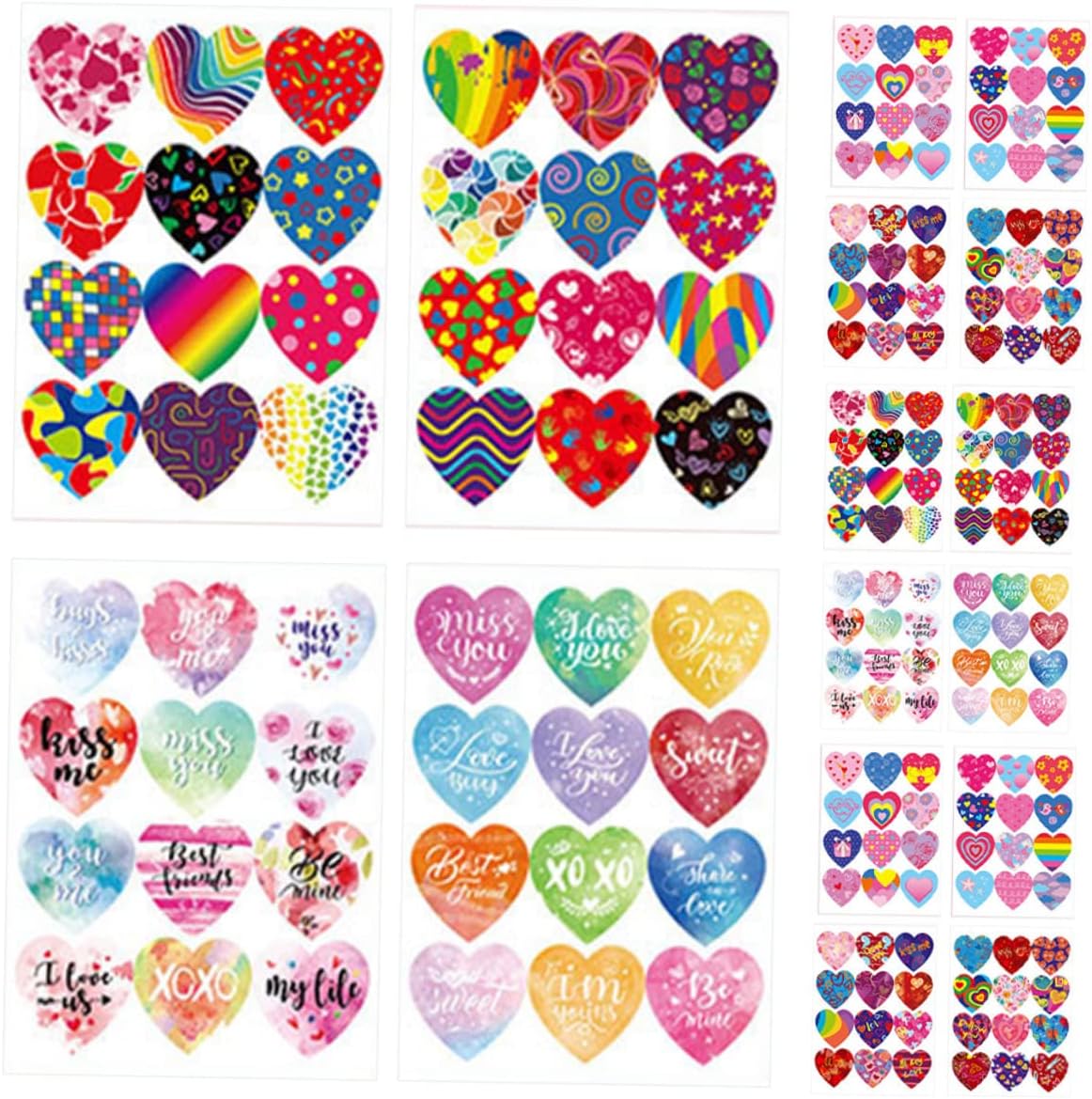 STOBOK 32 Sheets Heart Envelope Sticker Heart Stickers Colorful Heart Labels Valentines Day Stickers Gay Pride Gift Stickers Adhesive Envelop