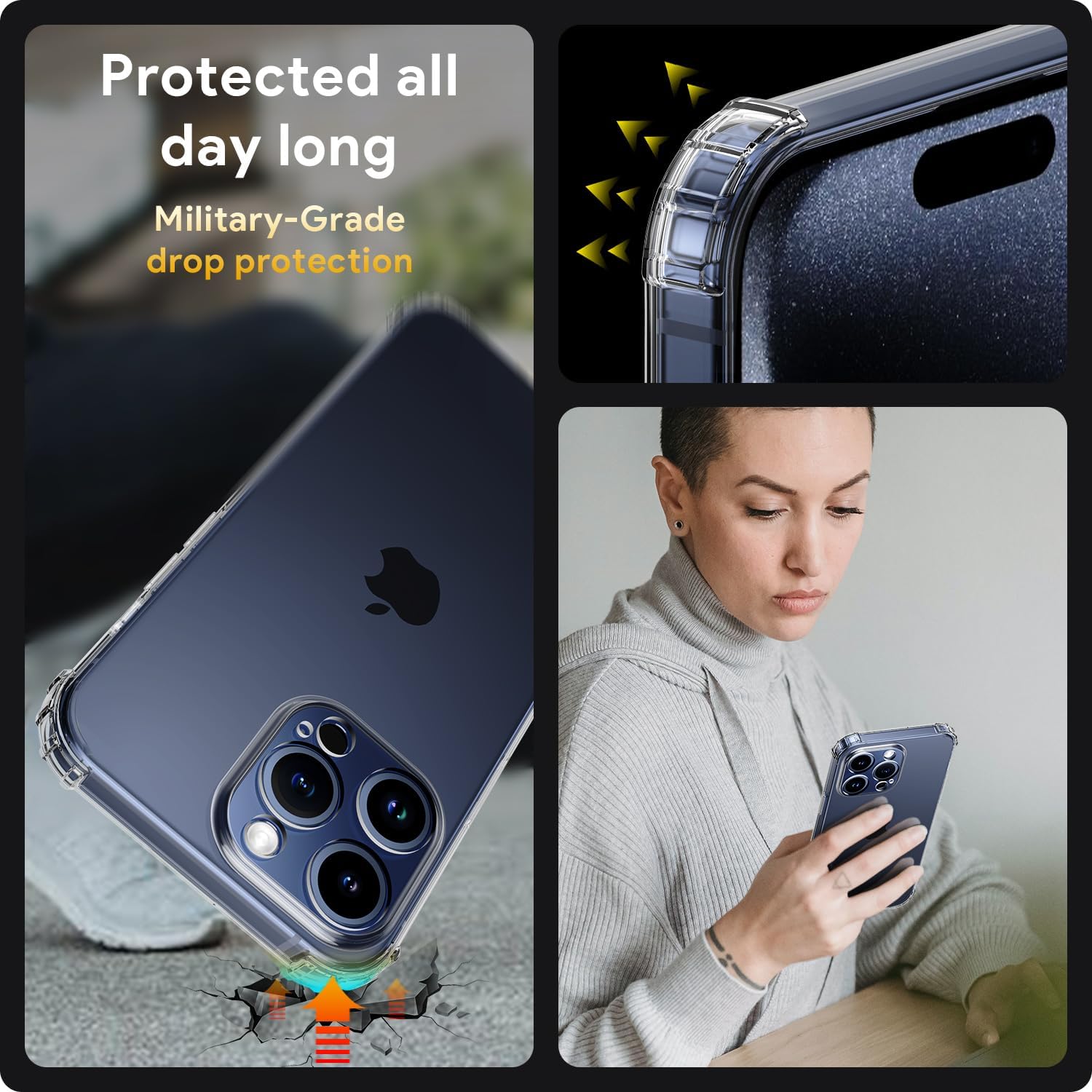 Raysmark Funda para iPhone 15 Pro, ultra delgada y delgada, resistente a los arañazos, de goma de poliuretano termoplástico, silicona suave,