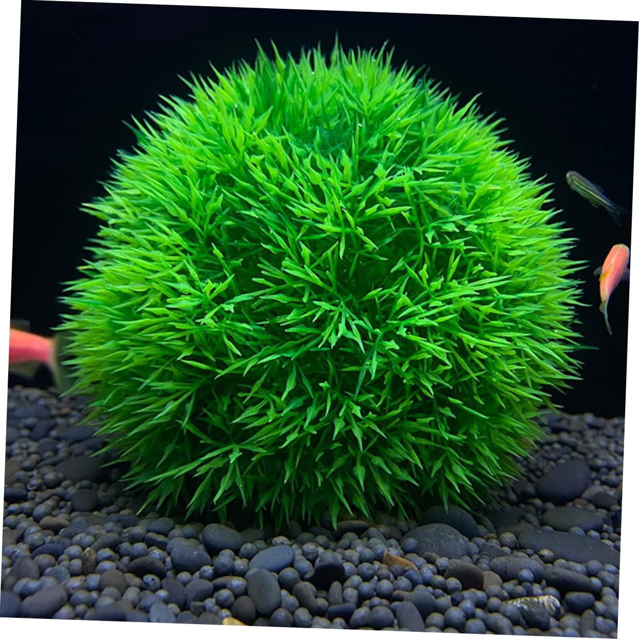 Peces de plantas acuáticas s 6 piezas de bola de hierba artificial verde plástico acuario decorar decoración del hogar planta sintética acuario bola