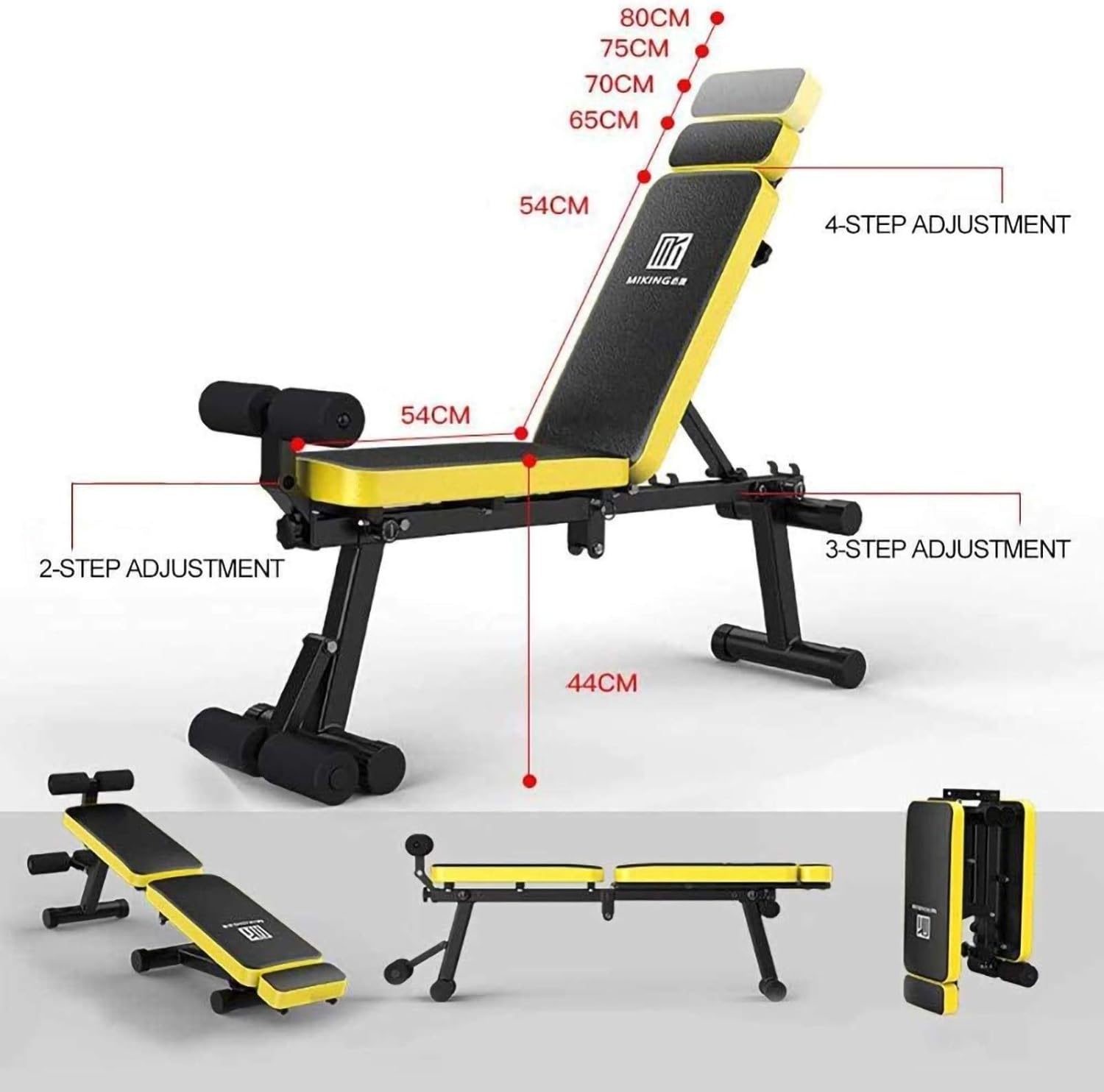 Adjustable Weight Bench – Fitness Dumbbell Bench – Weight Lifting Sit Up Ab Bench – Dumbbell Stool Folding – For Home Gym Workout FlatInclineDecline