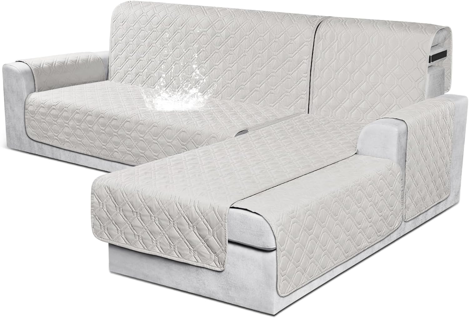 Fundas de sofá modular, 100% impermeables, en forma de L, 3 piezas, reversibles, para sofá seccional, muebles, funda protectora para mascotas,