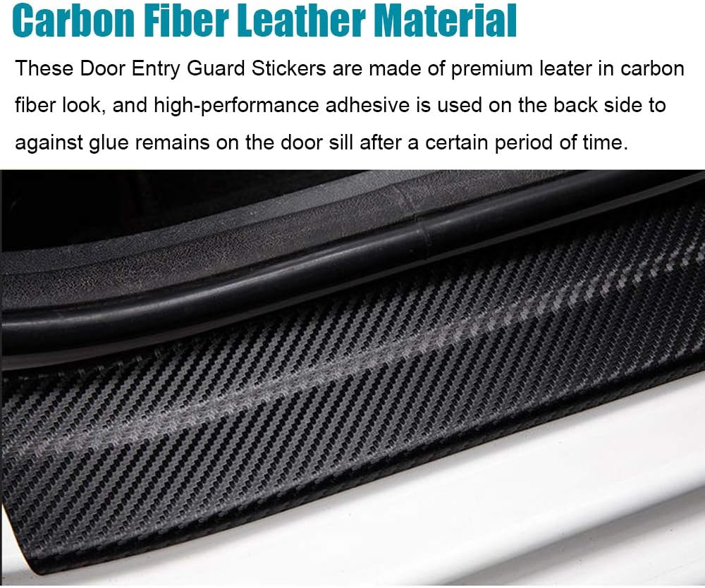 LEXLEY Protector de umbral de puerta de cuero estilo fibra de carbono para Honda 2023 2024 HRV HR-V, protector de umbral de puerta, protector de