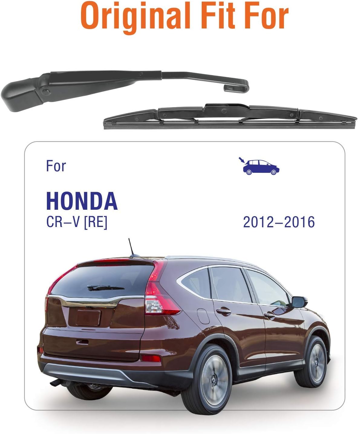 Brazo de limpiaparabrisas trasero con aspas para Honda CRV 2016 2015 2014 2013 2012, limpiaparabrisas trasero original 76720-T0A-003 10+13+13