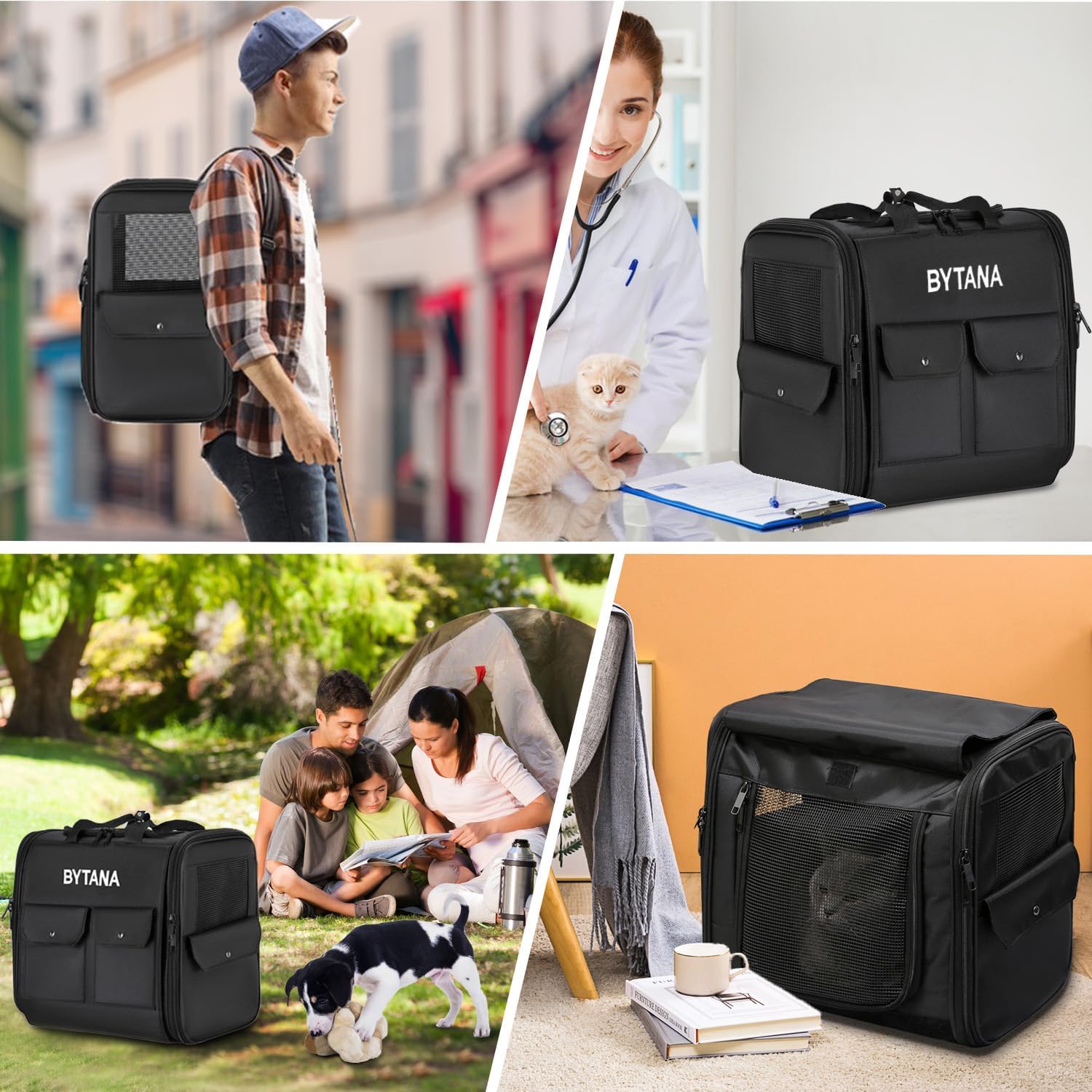 Mochila transportadora para gatos y perros, cachorros, con capacidad para hasta 18 libras, mochila para perros, mochilas para gatos para llevar