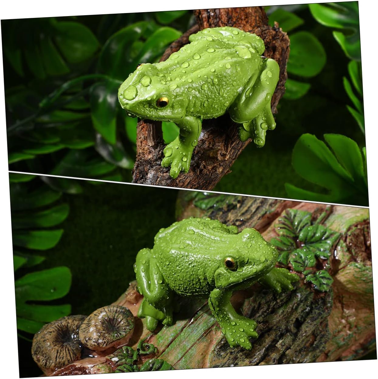 Sapo de misiles 3 piezas de estatua de rana simulación de ranas modelo de plantas decoración para niños ranas realistas modelo ranas animales