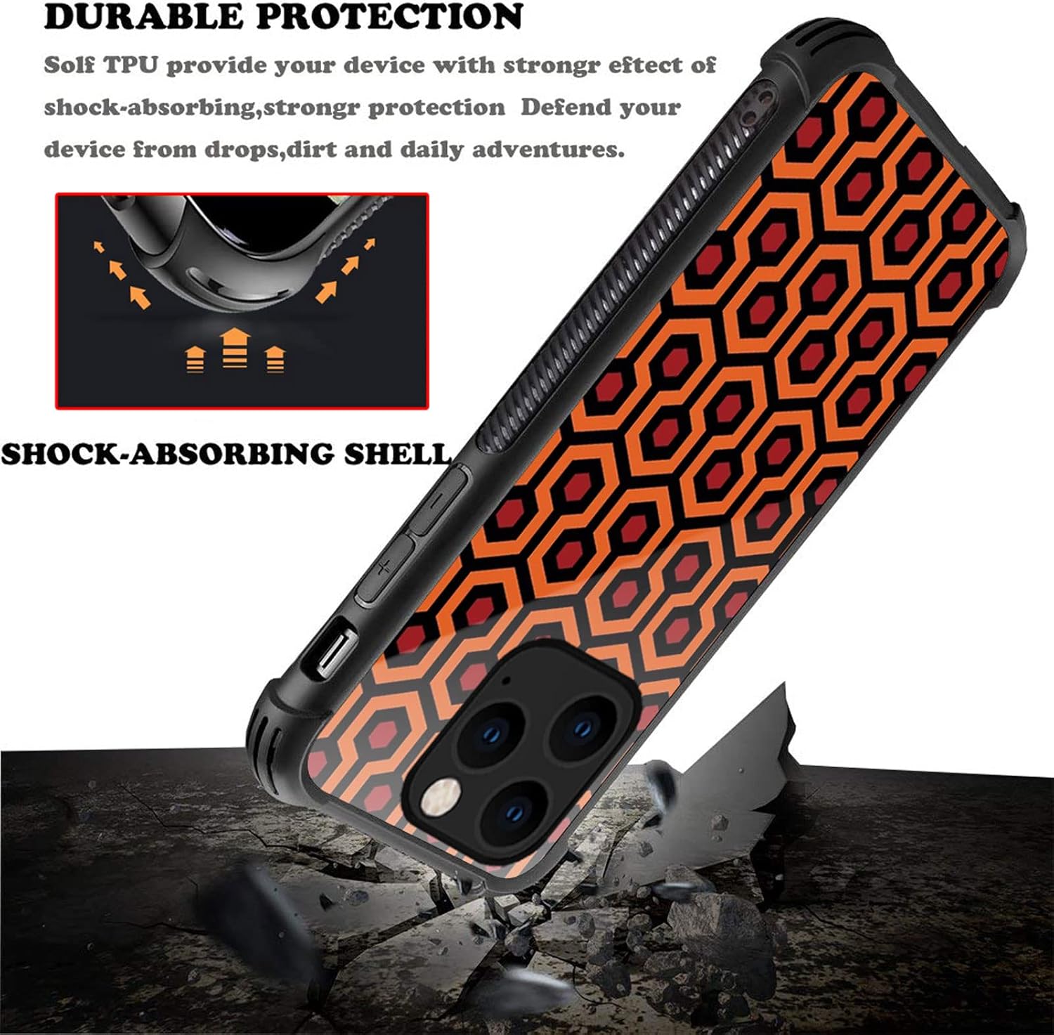 CARLOCA Funda compatible con iPhone 14 Pro Max, diseño gráfico de identidad, a prueba de golpes, antiarañazos, de acrílico duro para iPhone 14 Pro