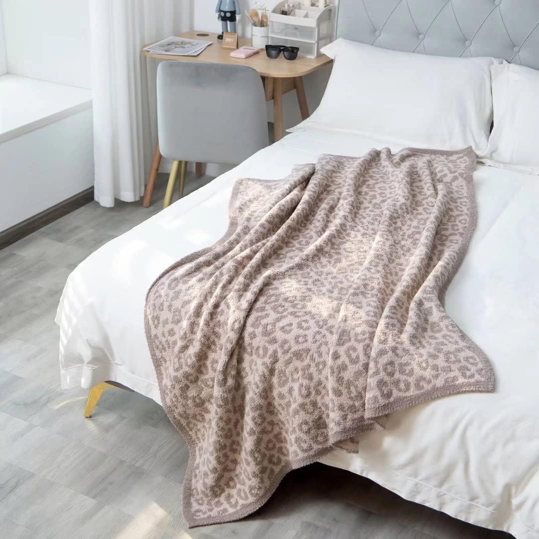 Manta de guepardo suave y esponjosa, cálida y acogedora manta de leopardo, perfecta para sofá, cama, sofá, ropa de cama  gris cálido