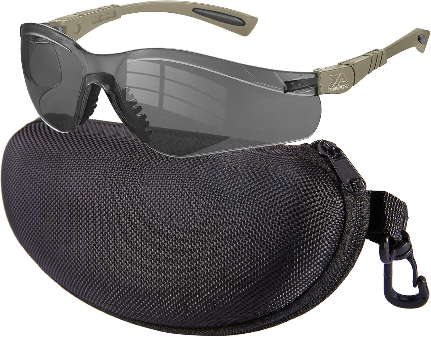 xaegistac Shooting Glasses Anti-fog Shooting Range Eye Protection, Adjustable Safety Glasses with Zipper Hard Case