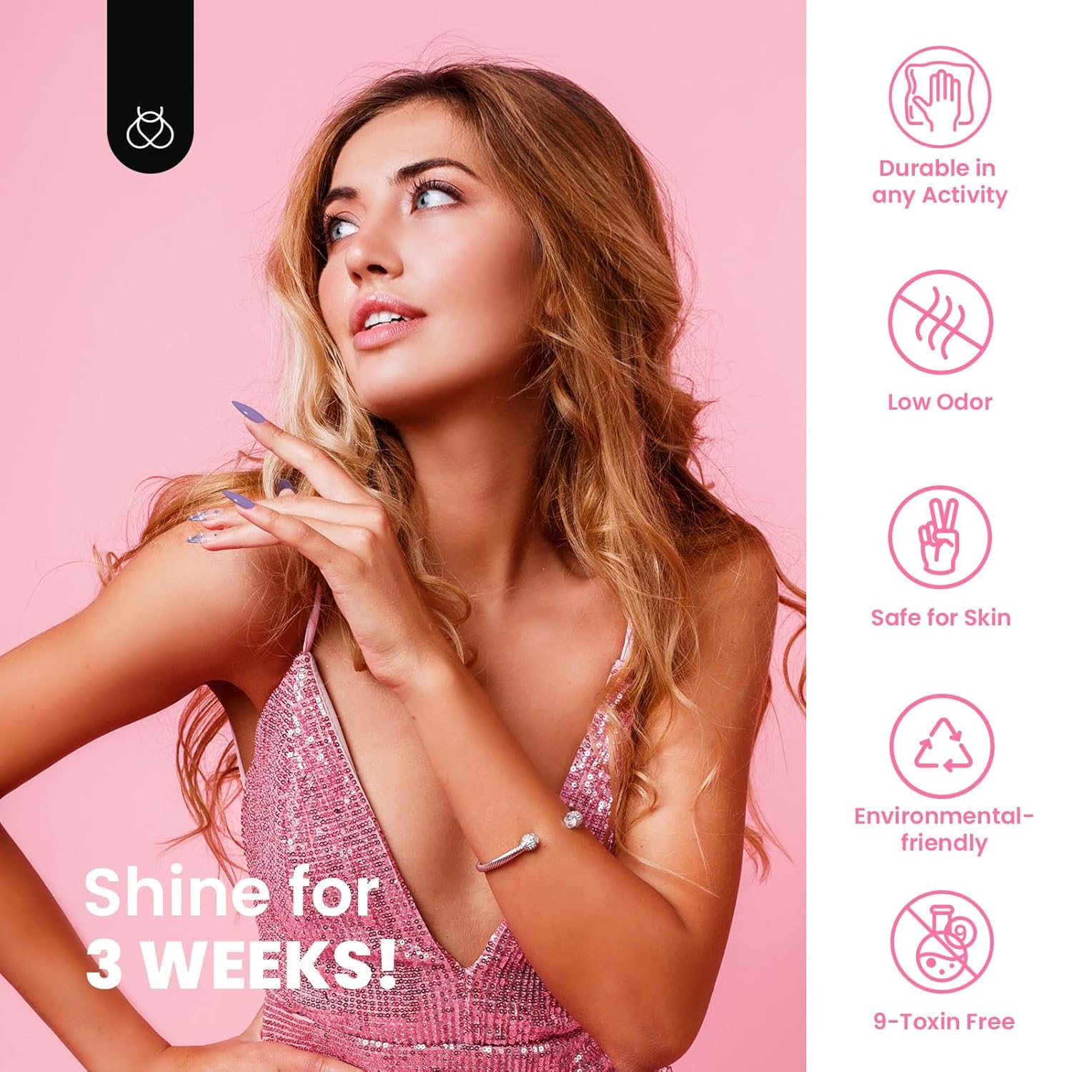 Beetles – Kit de 6 colores de esmalte de gel de uñas, holográfico, plateado, rosa, azul, brillo, lámpara de uñas LED ultravioleta, semipermanente,