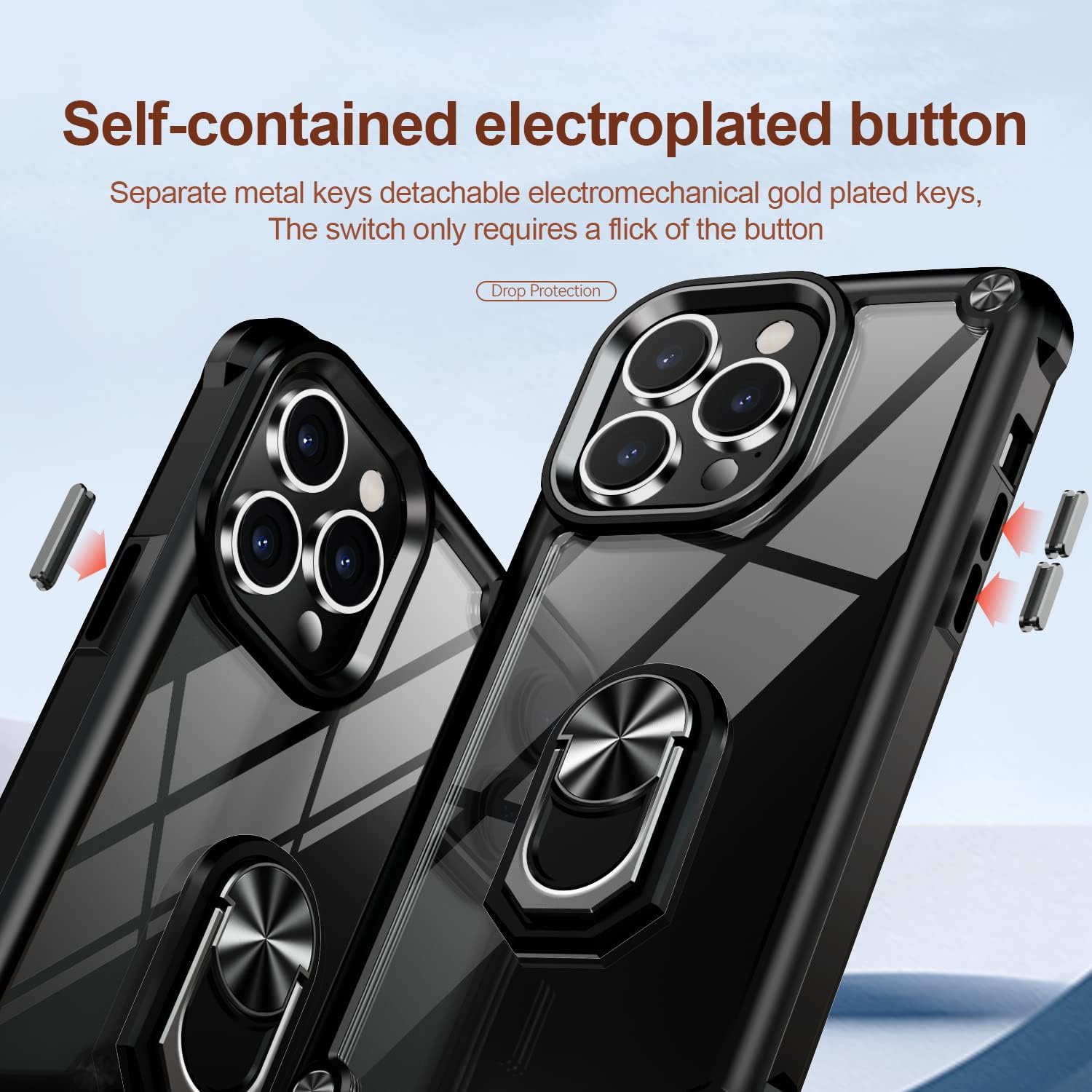 AUPAI Funda protectora para iPhone 15 Pro con protector de pantalla, cristal transparente, antiamarillo, resistente funda protectora de acrílico con