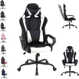 Silla para videojuegos, silla de videojuegos, silla de juegos de computadora barata, silla de juegos de piel sintética, respaldo alto, silla Silla para videojuegos, silla de videojuegos, silla de juegos de computadora barata, silla de juegos de piel sintética, respaldo alto, silla