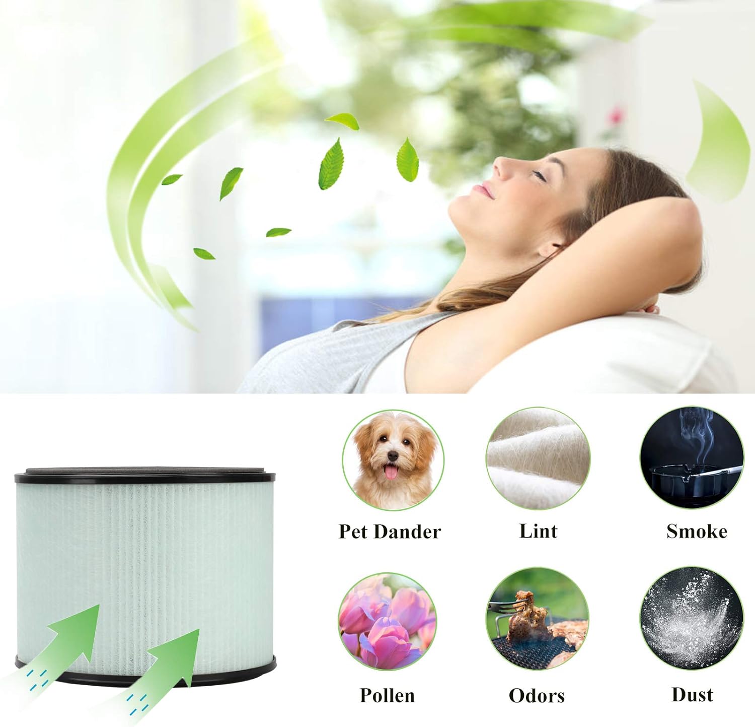GuanQiao – Paquete de 2 filtros HEPA de repuesto compatibles con PARTU BS-08, filtro HEPA de carbón activado de alta eficiencia 3 en 1