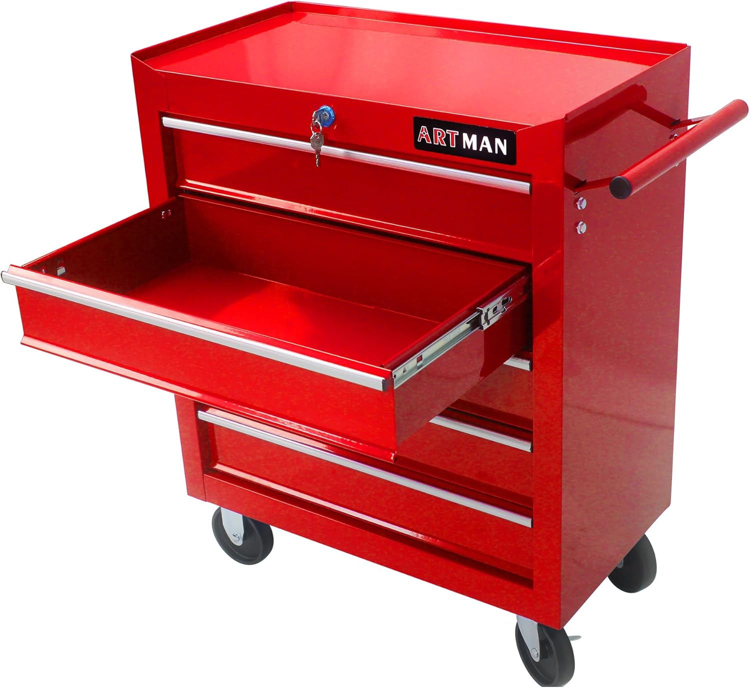 Caja de herramientas con ruedas de 5 cajones con ruedas, carrito de herramientas multifuncional, gabinete de almacenamiento de herramientas