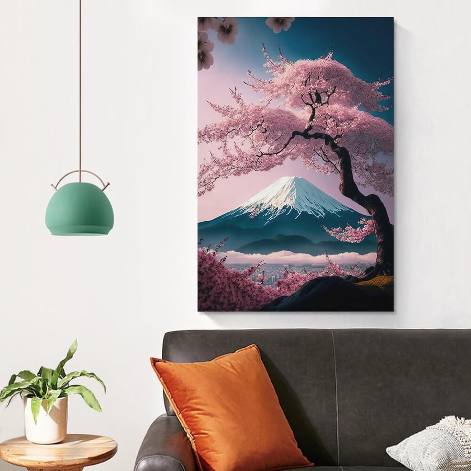 Aimery Póster de cerezo en flor de Japón, pintura decorativa, decoración de baño, sala de estar, lienzo sin marco, 08 x 12 pulgadas (7.9 x 11.8 in)