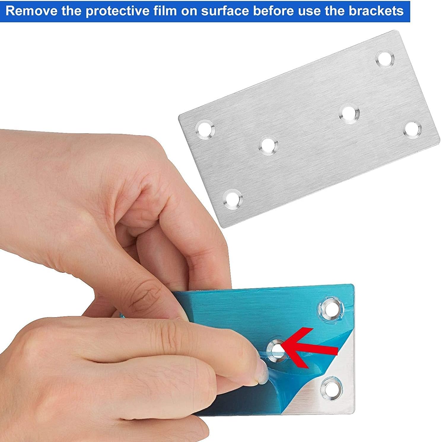 22 placas de reparación para madera de acero inoxidable, placa plana de reparación de 2 x 4 pulgadas, soportes de metal para placa de metal de