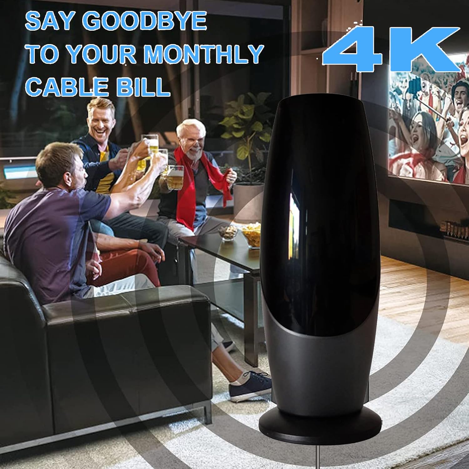 Antena de TV digital para Smart TV – Antena de TV HD amplificada 2024 para exterioresinteriores de largo alcance de más de 480 millas – Soporta
