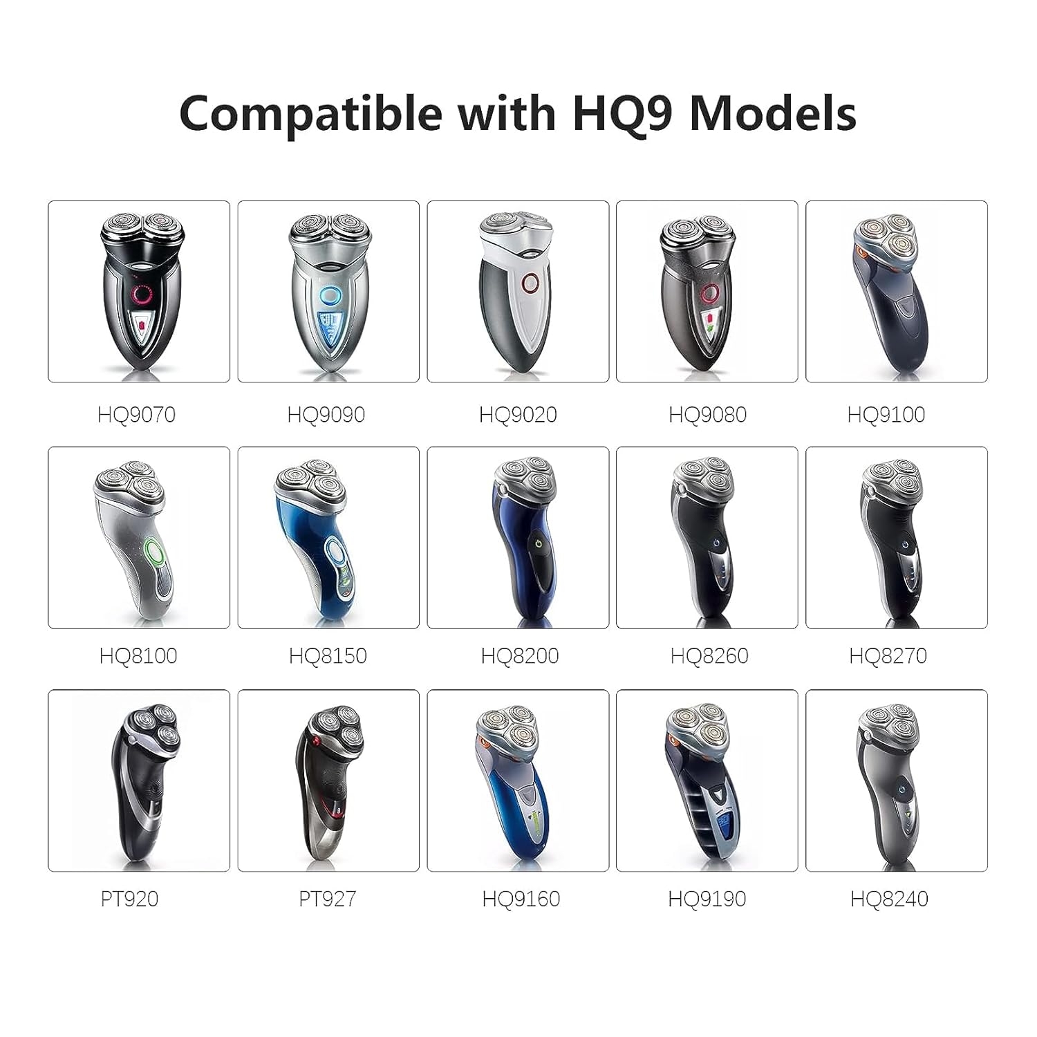 HQ9 – Cuchillas de repuesto para cabezal de afeitadora Philips Norelco HQ9070 HQ9080 HQ82408260 PT920 8140XL 8150XL 8160XL 8170XL, 6 piezas