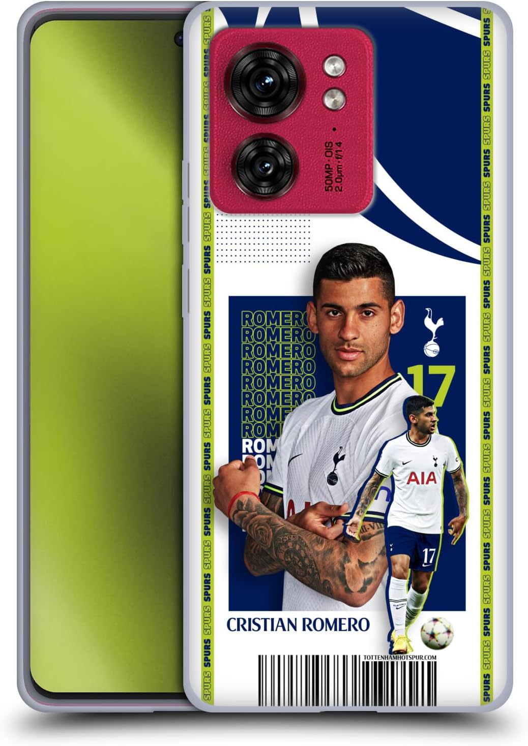 Head Case Designs Officially Licensed Tottenham Hotspur F.C. Cristian Romero 202223 First Team Soft Gel Case Compatible with Motorola Moto Edge 40