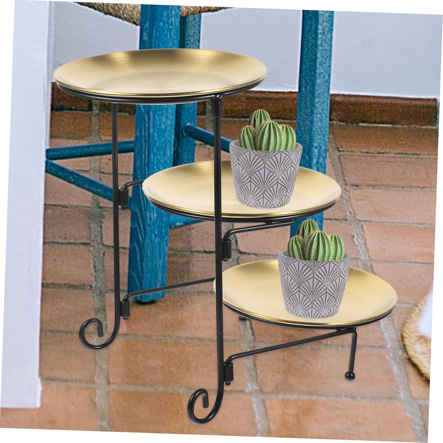 1 soporte para macetas de 3 niveles para plantas de interior, soporte de metal para plantas de interior, soporte de alambre para macetas, macetas