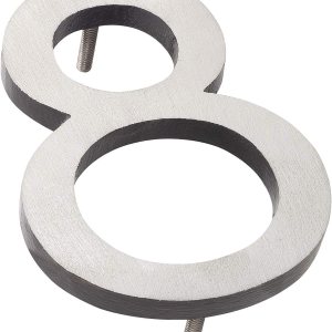 Montague Metal Products MHN-10-F-BK2-8 Números flotantes modernos de aluminio cepillado sólido, 10 pulgadas, níquel satinado con recubrimiento en Montague Metal Products MHN-10-F-BK2-8 Números flotantes modernos de aluminio cepillado sólido, 10 pulgadas, níquel satinado con recubrimiento en