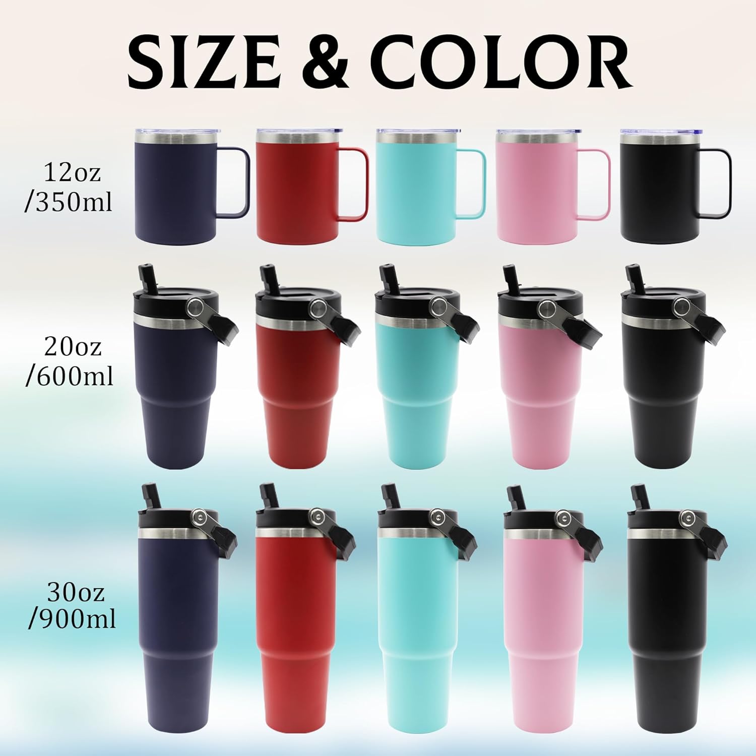 Vasos de acero inoxidable grabados personalizados con nombres, tazas aisladas personalizadas con asa, taza de café de viaje, regalos para ellaél,