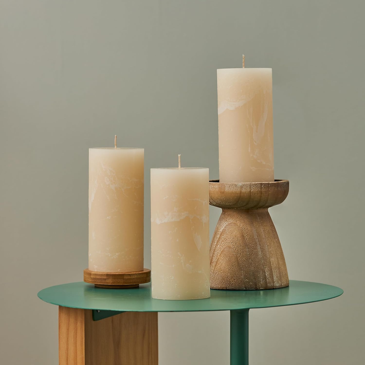 Simply Soson Juego de 6 velas rústicas de pilar de cáscara de huevo marfil sin perfume, pilares de 3 x 4 pulgadas, vela grande para portavelas, 60