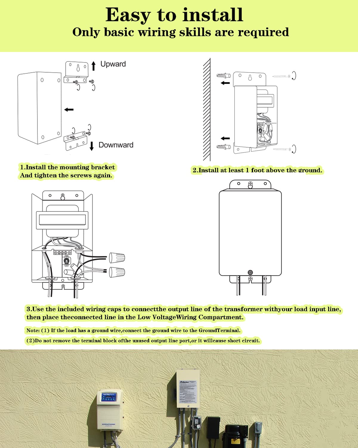 Transformador de luz de piscina de 300 W, transformador de bajo voltaje multigrifo para iluminación de piscina, spa, fuente, luces de paisaje,