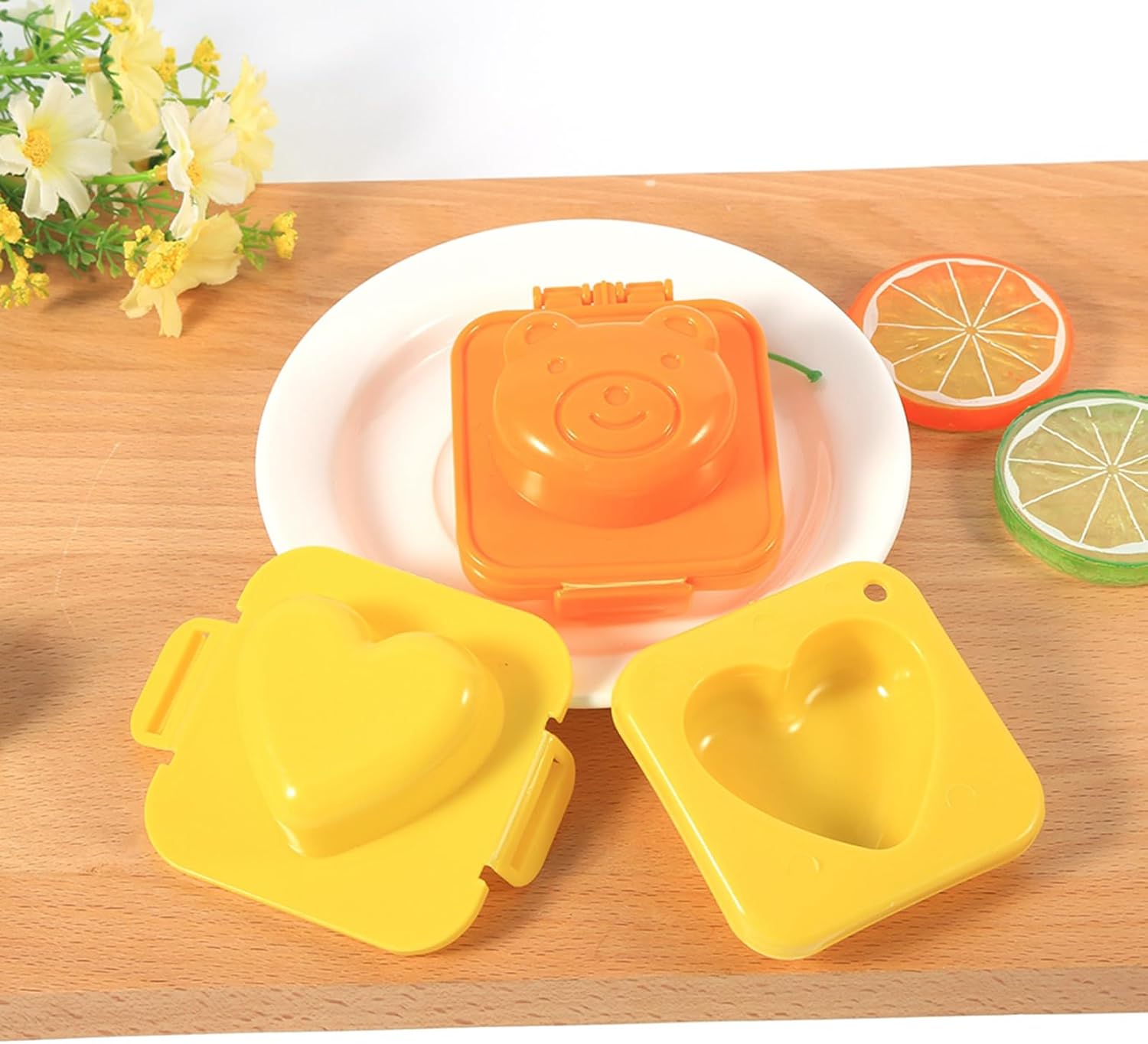 Juego de 6 bolas de arroz para bebé, diseño de huevos de dibujos animados, molde lindo, molde de cocina, herramientas de bricolaje, accesorios de