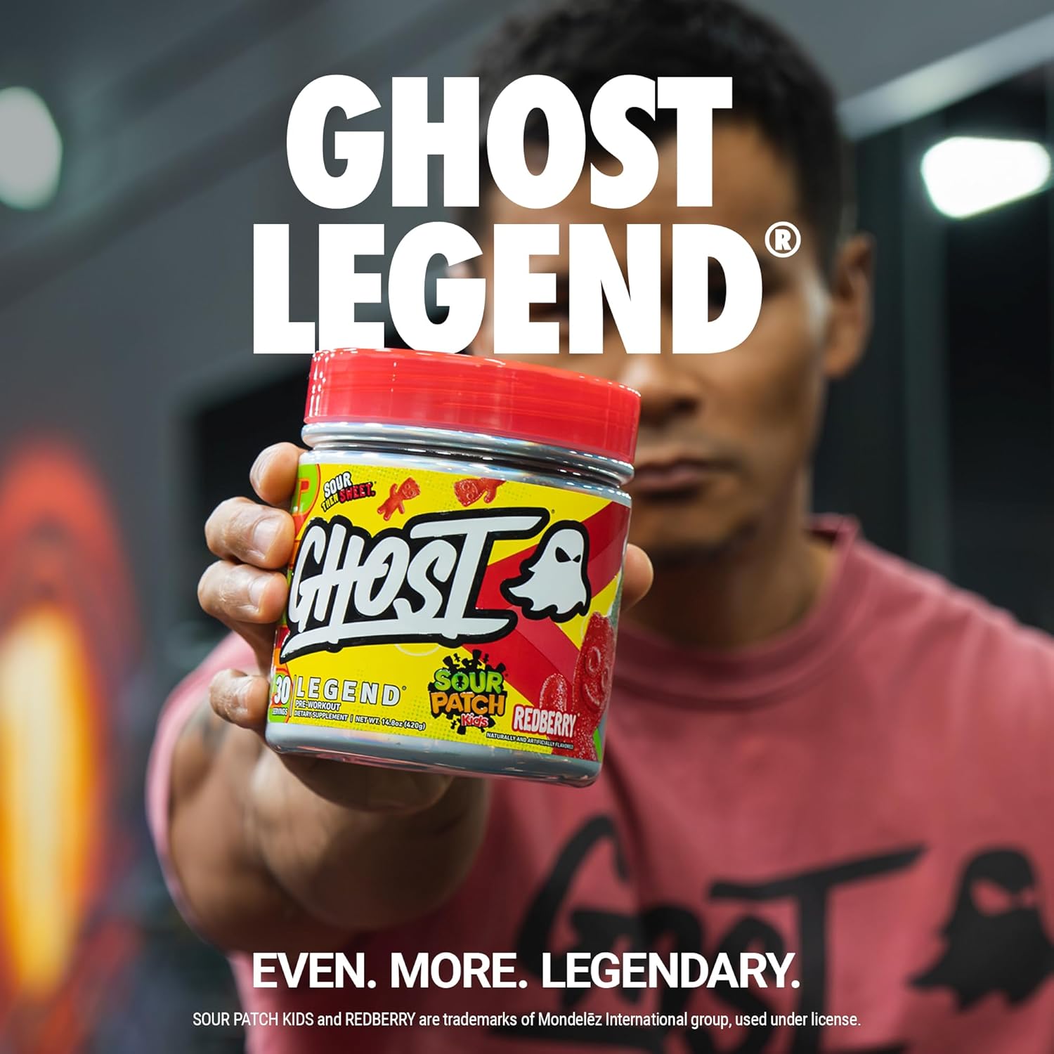 GHOST Legend V3 – Polvo de preentrenamiento, Sour Patch Kids Redberry – 30 porciones – Pre-entrenamiento para hombres y mujeres con cafeína,