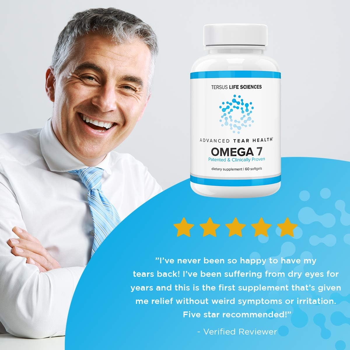 Cardia 7 Tear Health – 60 unidades – Ojo seco avanzado – Omega7 Natural – Ayuda con el ojo seco, calidad de lágrimas y alivia la irritación
