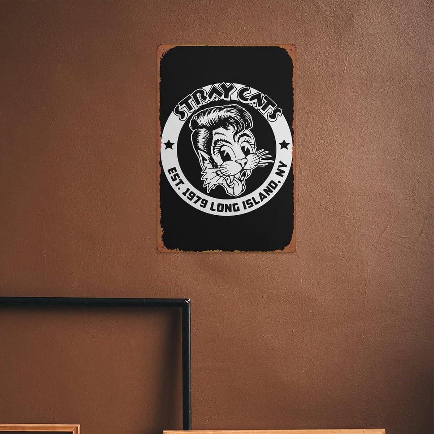 Stray Cats – Póster de metal retro de estaño, decoración de pared para el hogar, calle, puerta, bares, club