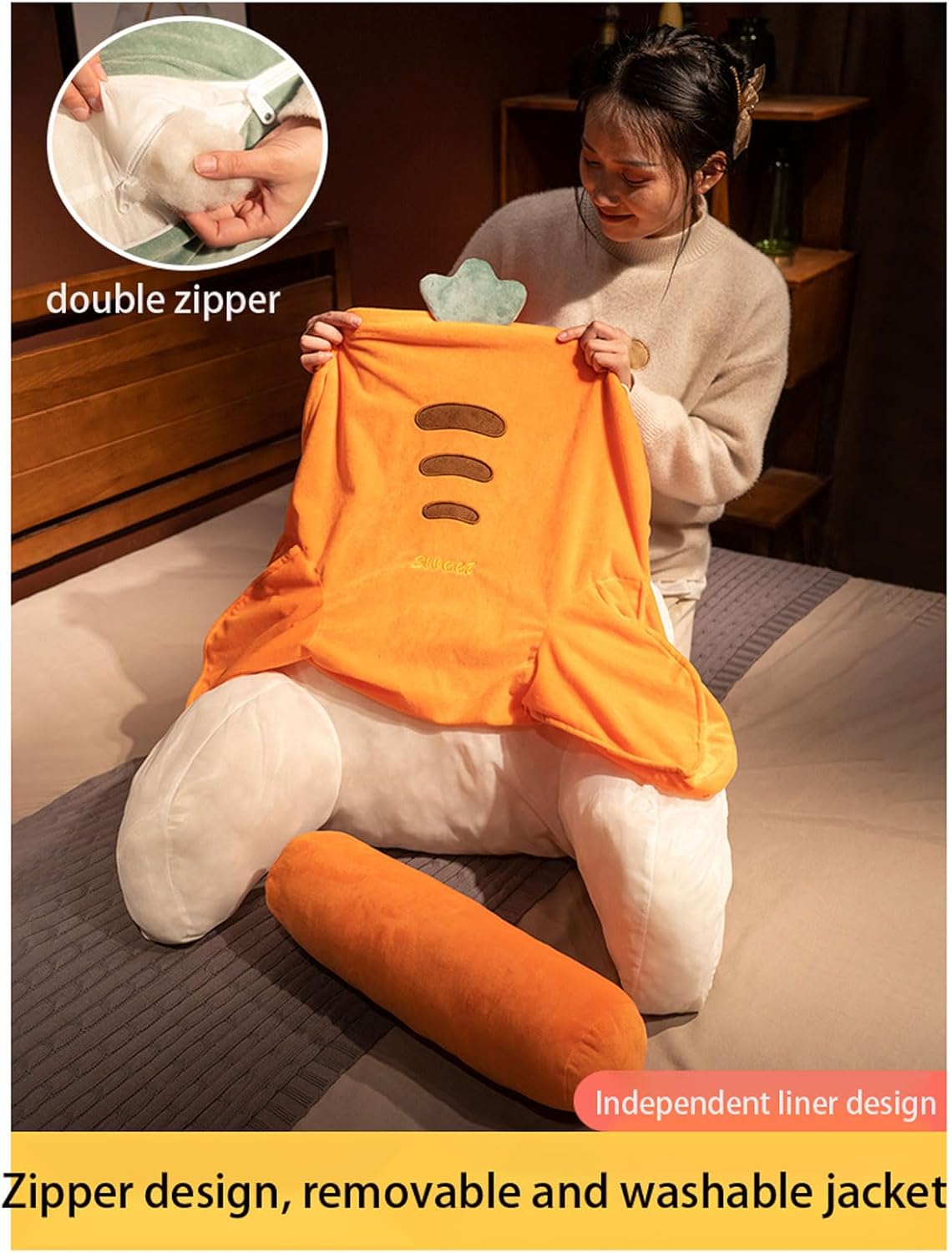 ZIKGER Almohada de lectura para el suelo, colchón de cama, soporte de cuña, cojín de espalda lumbar para descanso, almohadas de respaldo, cabecero,