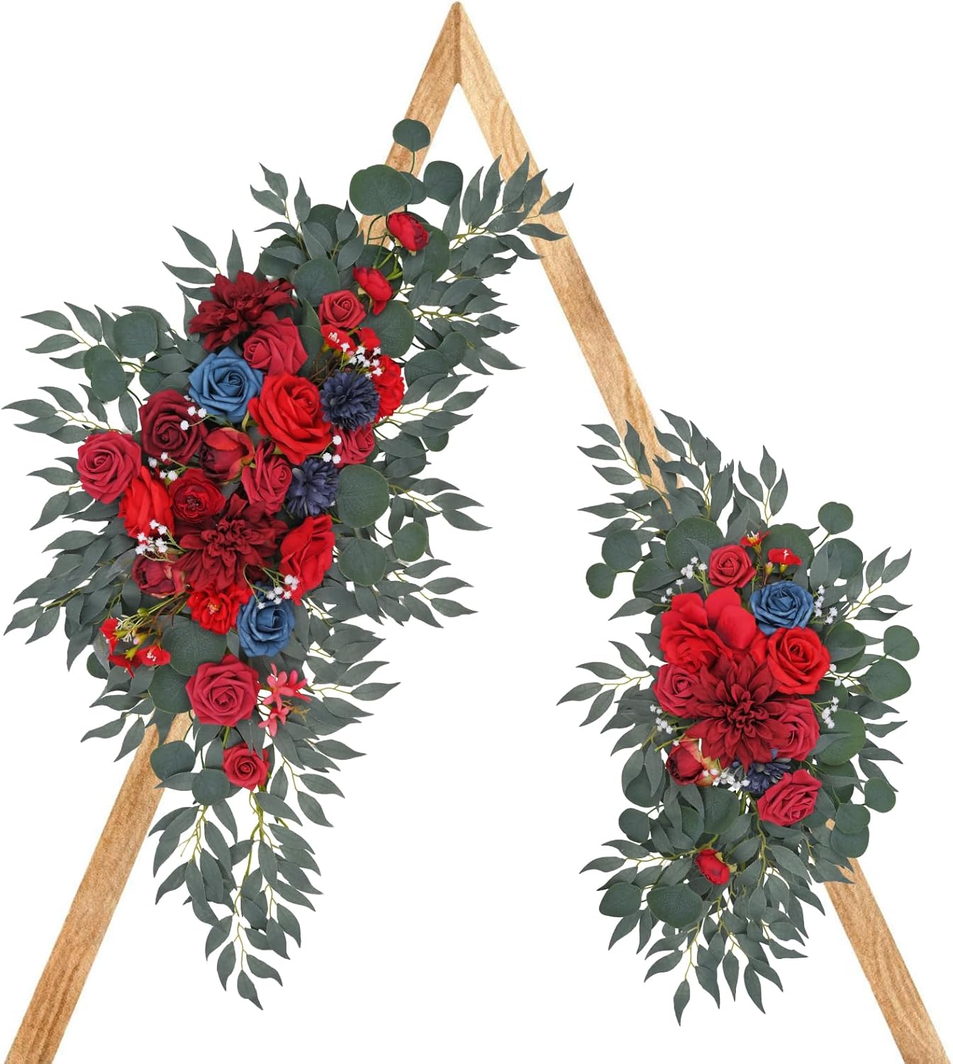 Yastouay Kit de flores de arco de boda, juego de 2 guirnaldas de flores artificiales de tamaño extendido de 35 pulgadas para decoración de boda de