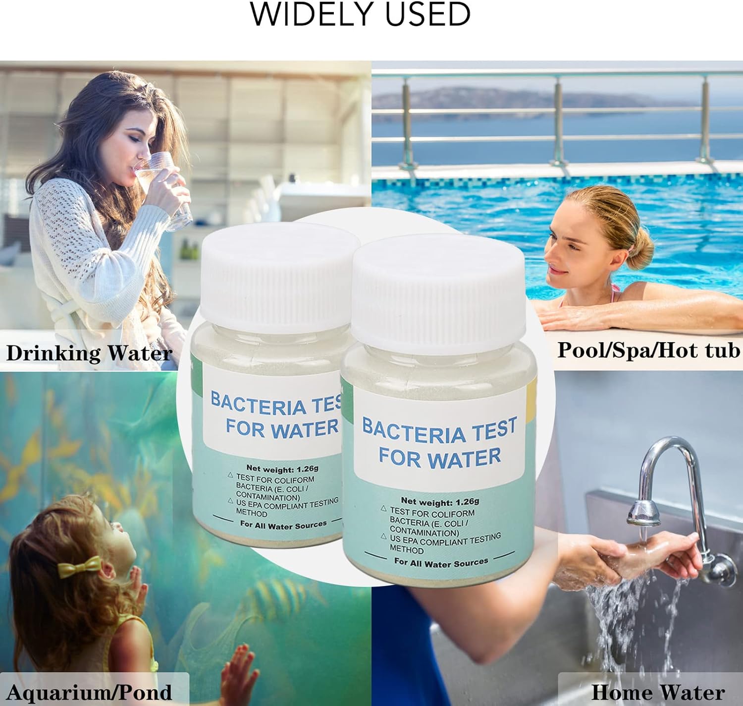 Kit de prueba de agua potable para detección de bacterias E. coli y coliformes para pozo de bañera de hidromasaje o agua potable