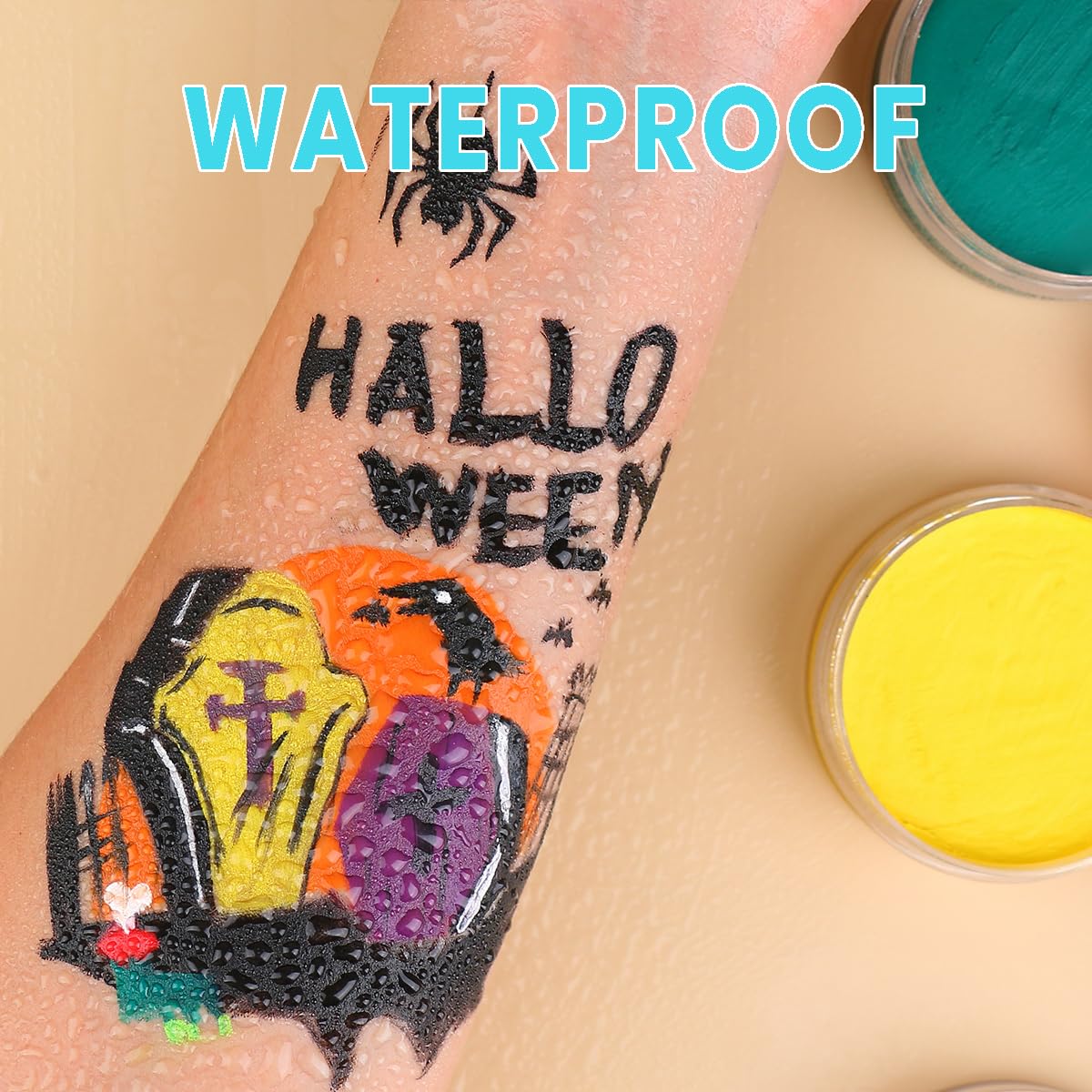 Pintura facial profesional en crema para el cuerpo, pintura facial a base de aceite, maquillaje para niños y adultos, un solo color, Halloween, SFX,