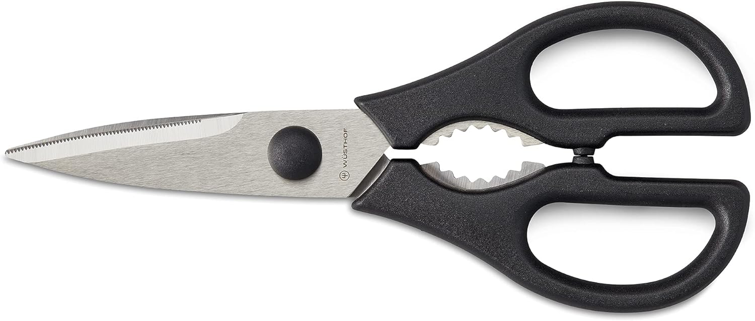 Wüsthof Classic Hollow Edge – Juego de cuchillos de chef de 2 piezas, negro, 6 nd 3.5 pulgadas y tijeras de cocina Come Apart