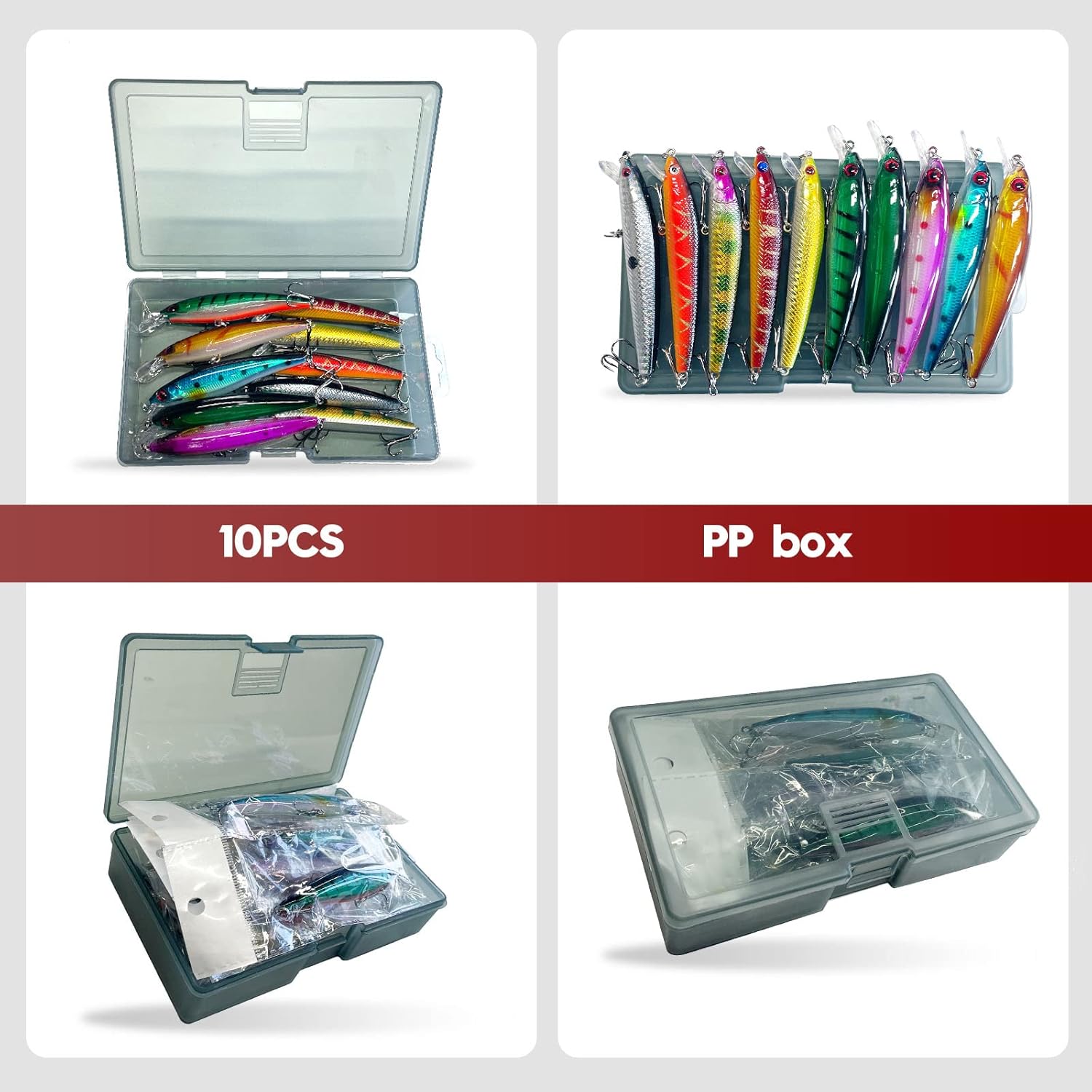 Fishing Lures Set Hard Sinking Fishing Lures with Tackle Box for Freshwater Saltwater Bass Trout Walleye Redfish