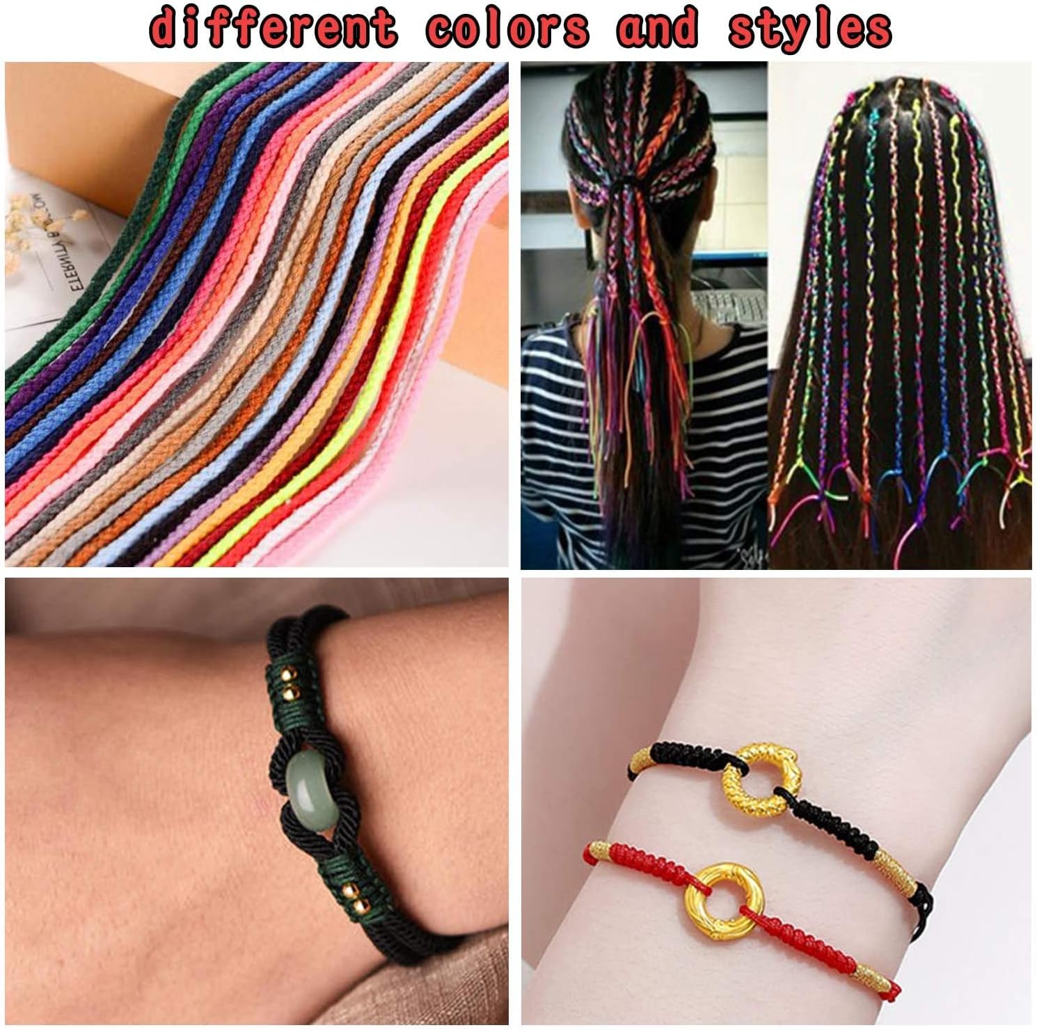 AIEX Cuerda de poliéster encerado de 0.039 in, 28 colores, 306 yardas, hilo de cera para joyería DIY, collar, pulsera, 32.8 ft cada color (28 piezas)