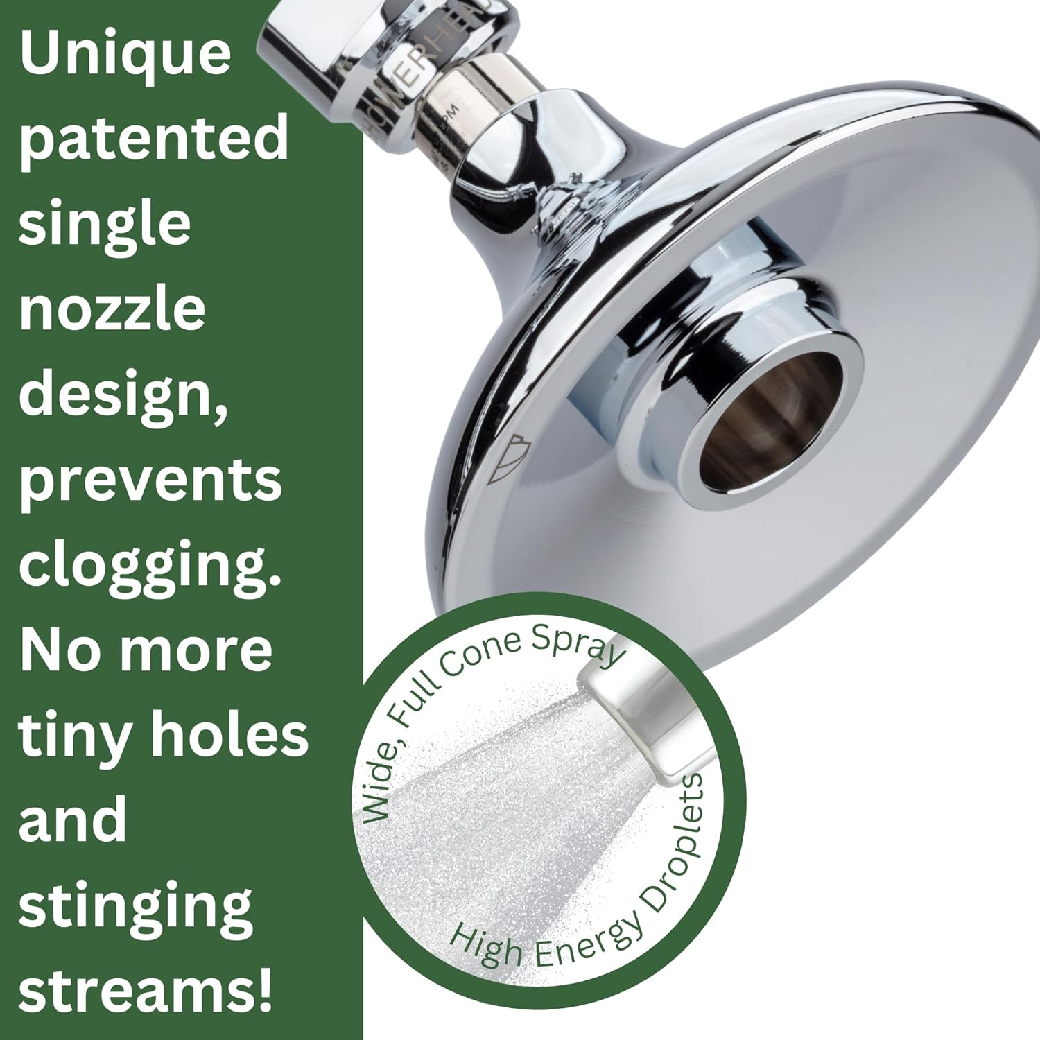 High Sierra Showerheads – Nuevo cabezal de ducha de metal “Half Dome”. Bellamente diseñado para baños de lujo. Impresionante acabado de níquel