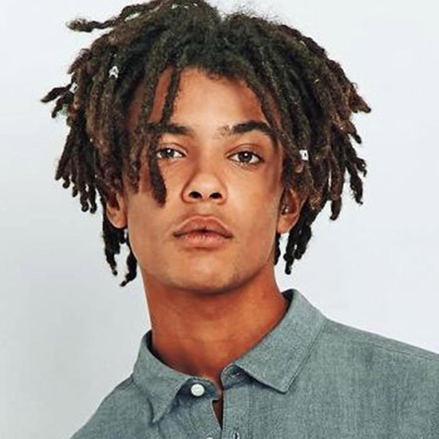 Peluca de encaje frontal de cabello Hip Hop para hombre, cabello afroamericano de fibra, pieza de cabello rizado, peluca masculina, juego de trenzas