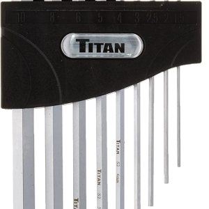 Titan 12757 Extractor hexagonal métrico de brazo extra largo y juego de llaves hexagonales – 9 piezas Titan 12757 Extractor hexagonal métrico de brazo extra largo y juego de llaves hexagonales – 9 piezas