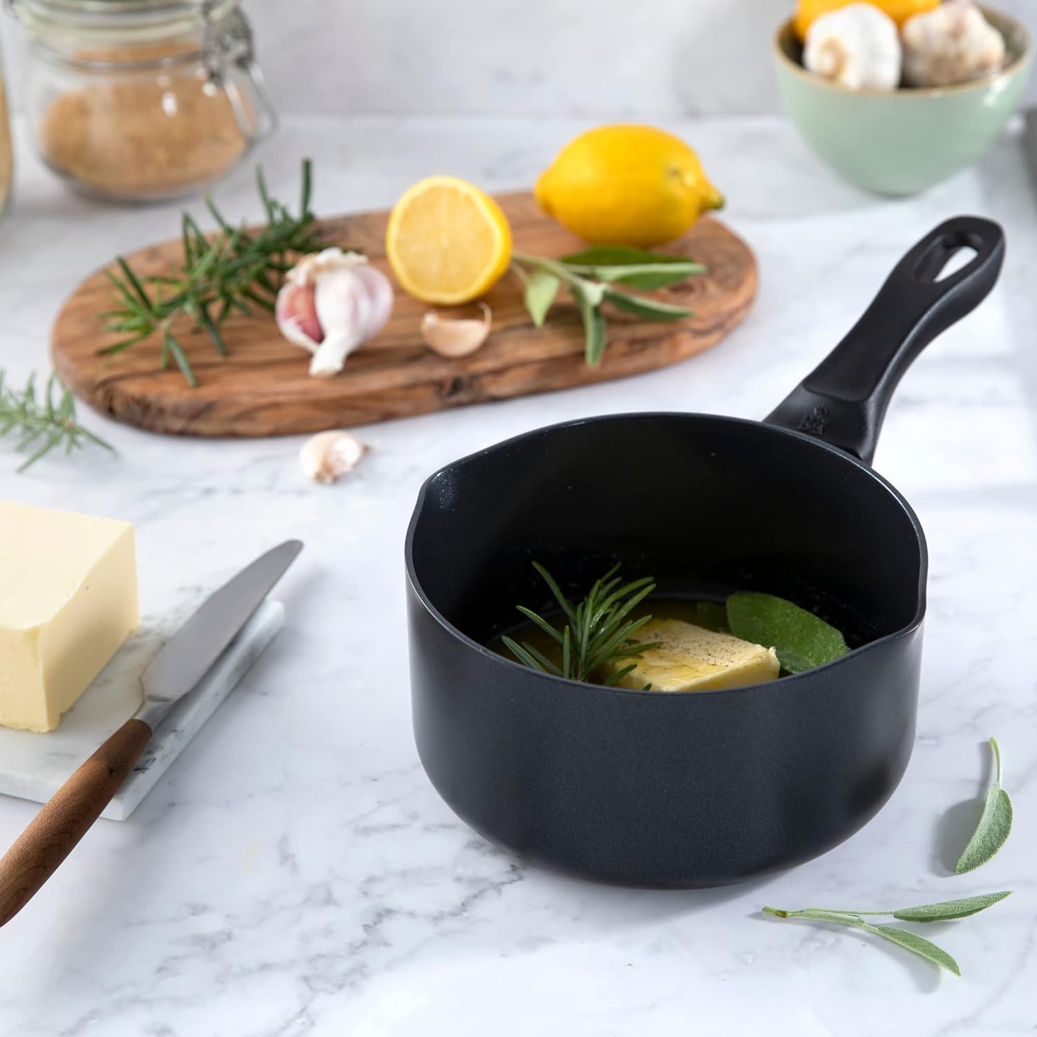 BK Vivid Ceramic – Juego de utensilios de cocina antiadherentes de inducción de 11 piezas, sin PFAS, apto para lavavajillas, color negro
