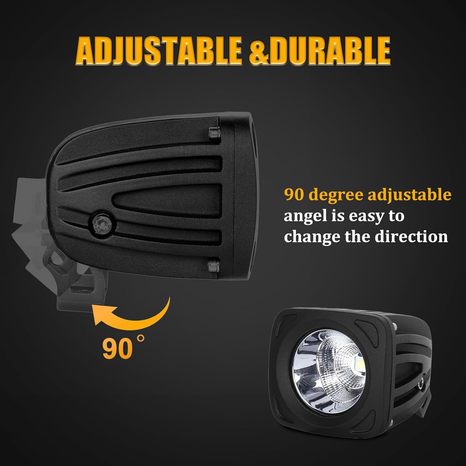 1 luces todoterreno de 35 W, 3600 lúmenes, luces LED para camiones, a prueba de aguapolvoóxido y ajuste ajustable de 90 grados para UTV, ATV, SUV,
