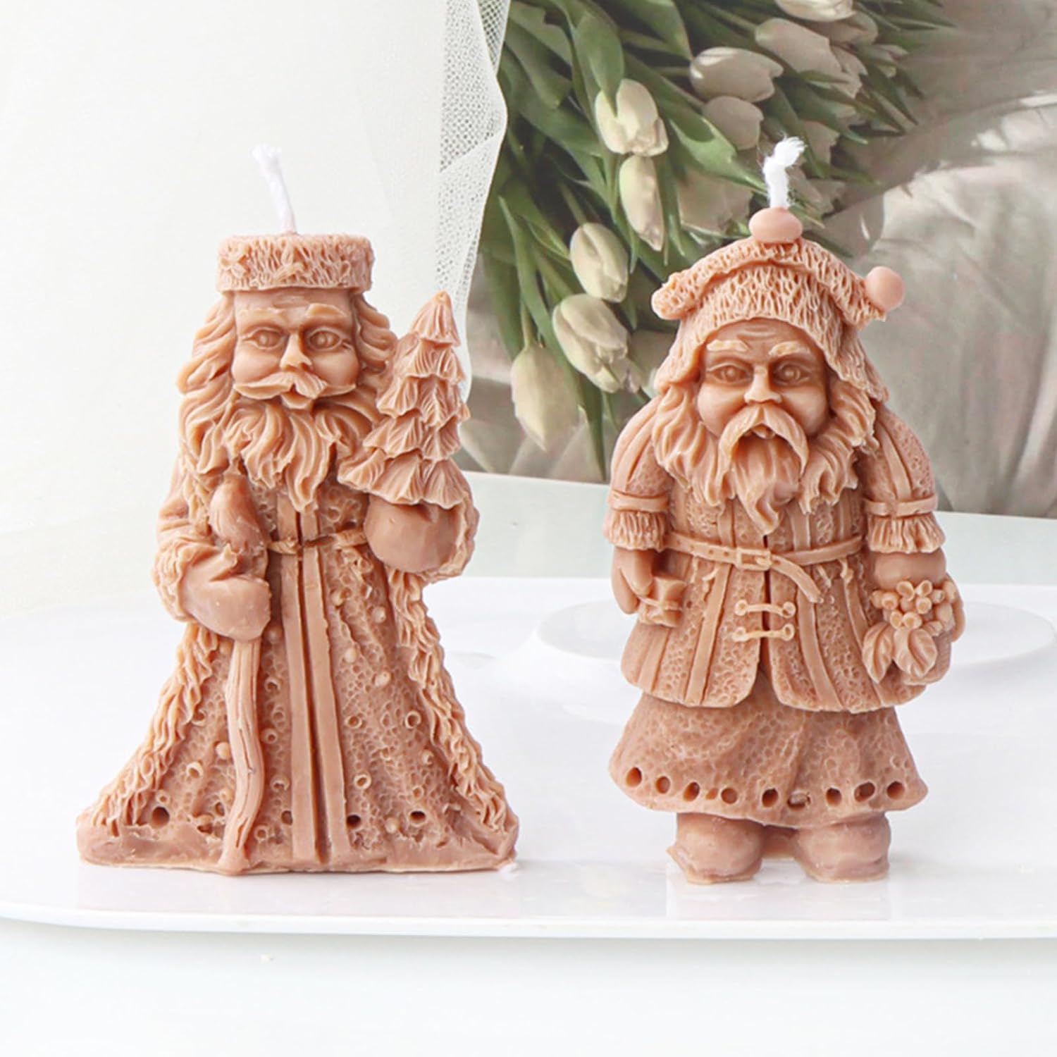 Molde de silicona de gnomo de Navidad 3D, molde de resina epoxi enana, molde de fundición para manualidades, para hacer adornos de gnomos de velas